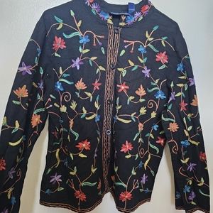TL Willow Ridge Embroidered Floral Button up top.